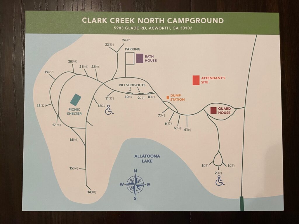 Clark Creek North Campground map