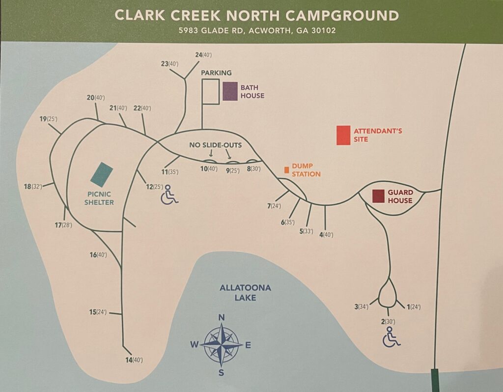 Clark Creek North Campground map