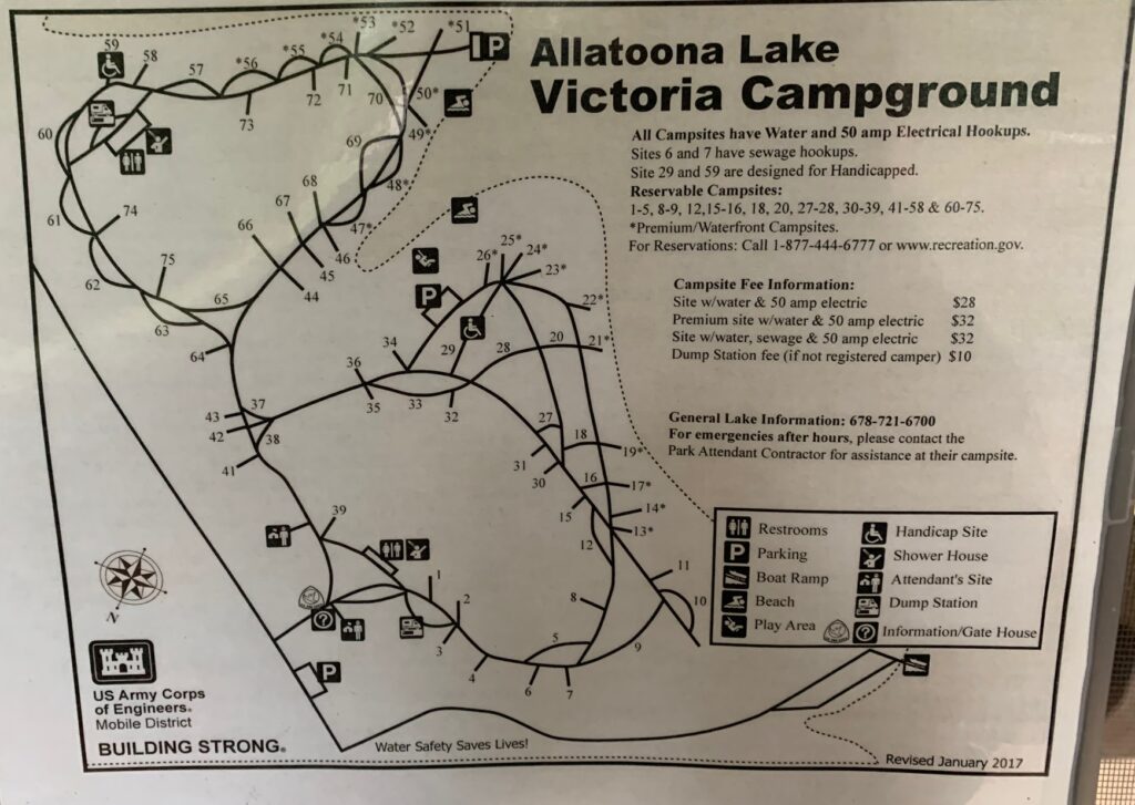 Victoria Campground map