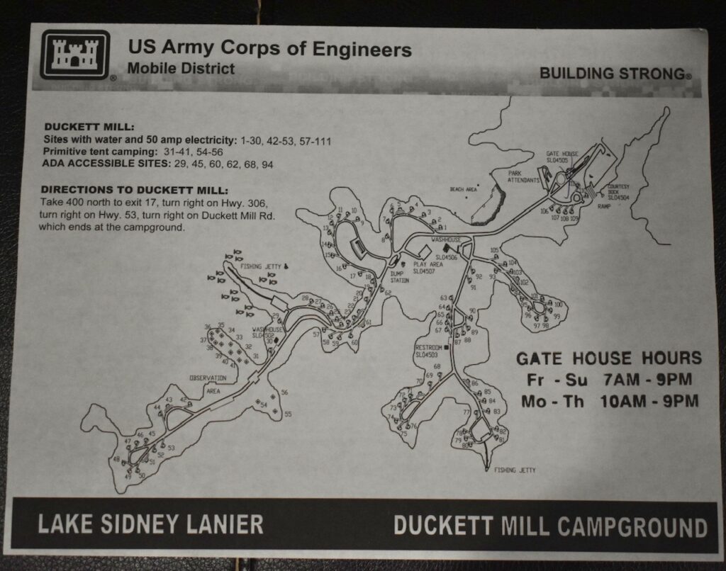 Duckett Mill Campground Map