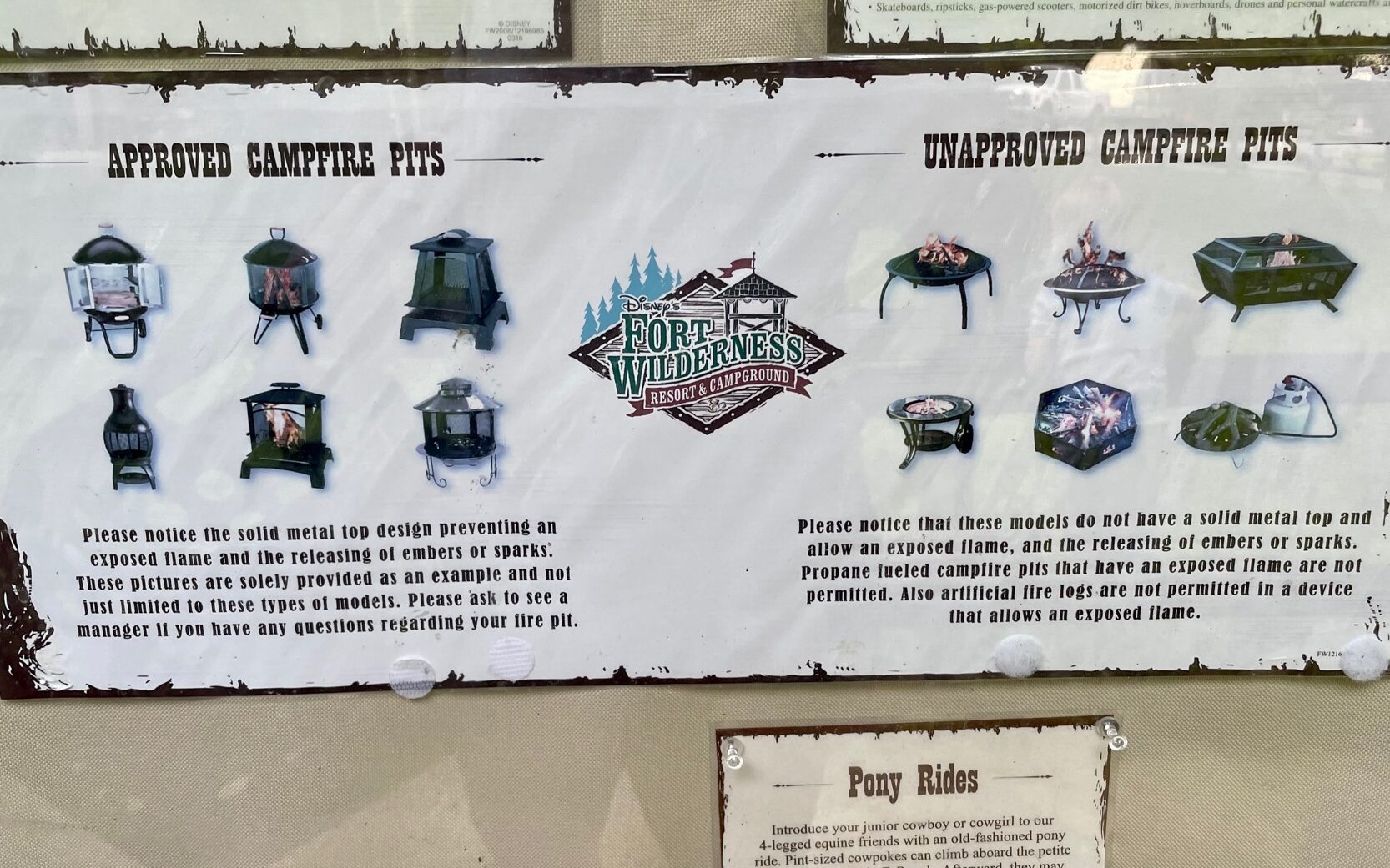 Fort Wilderness Resort & Campground Firepit Rules