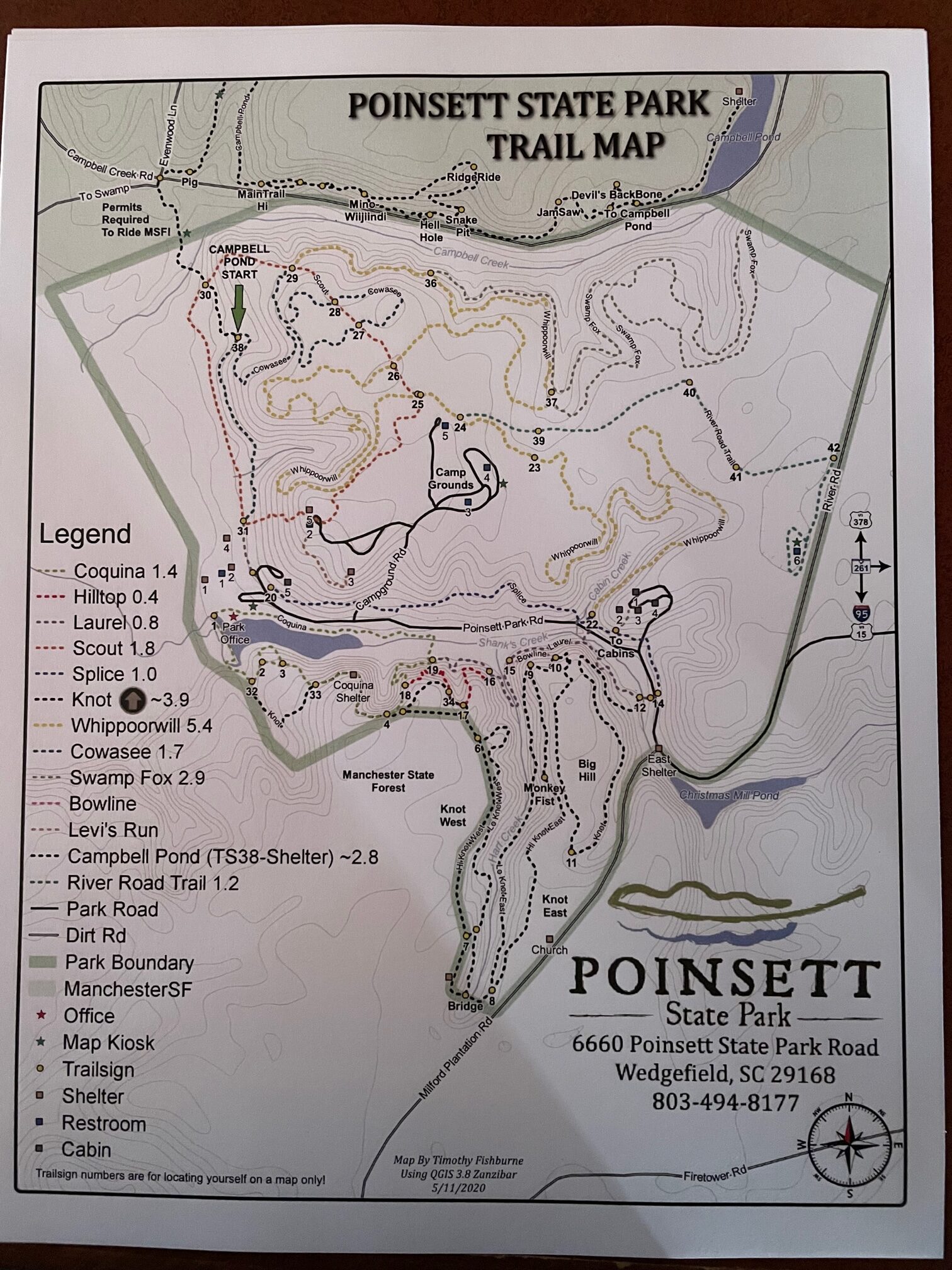 trail map Poinsett State Park