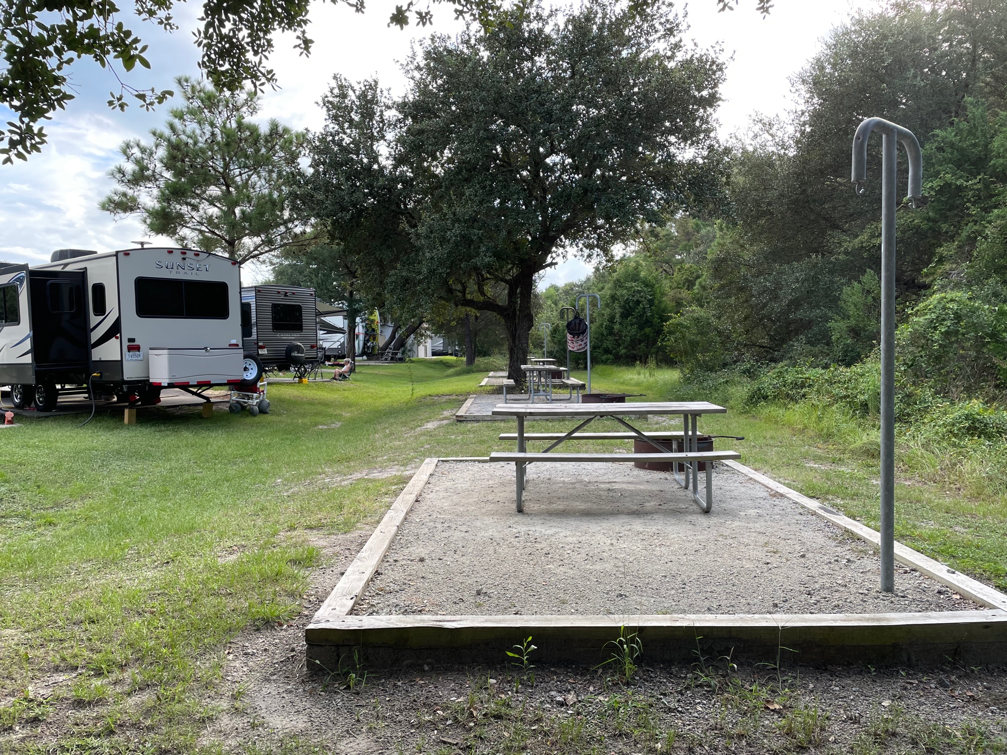 south campground picnic tables and firepits