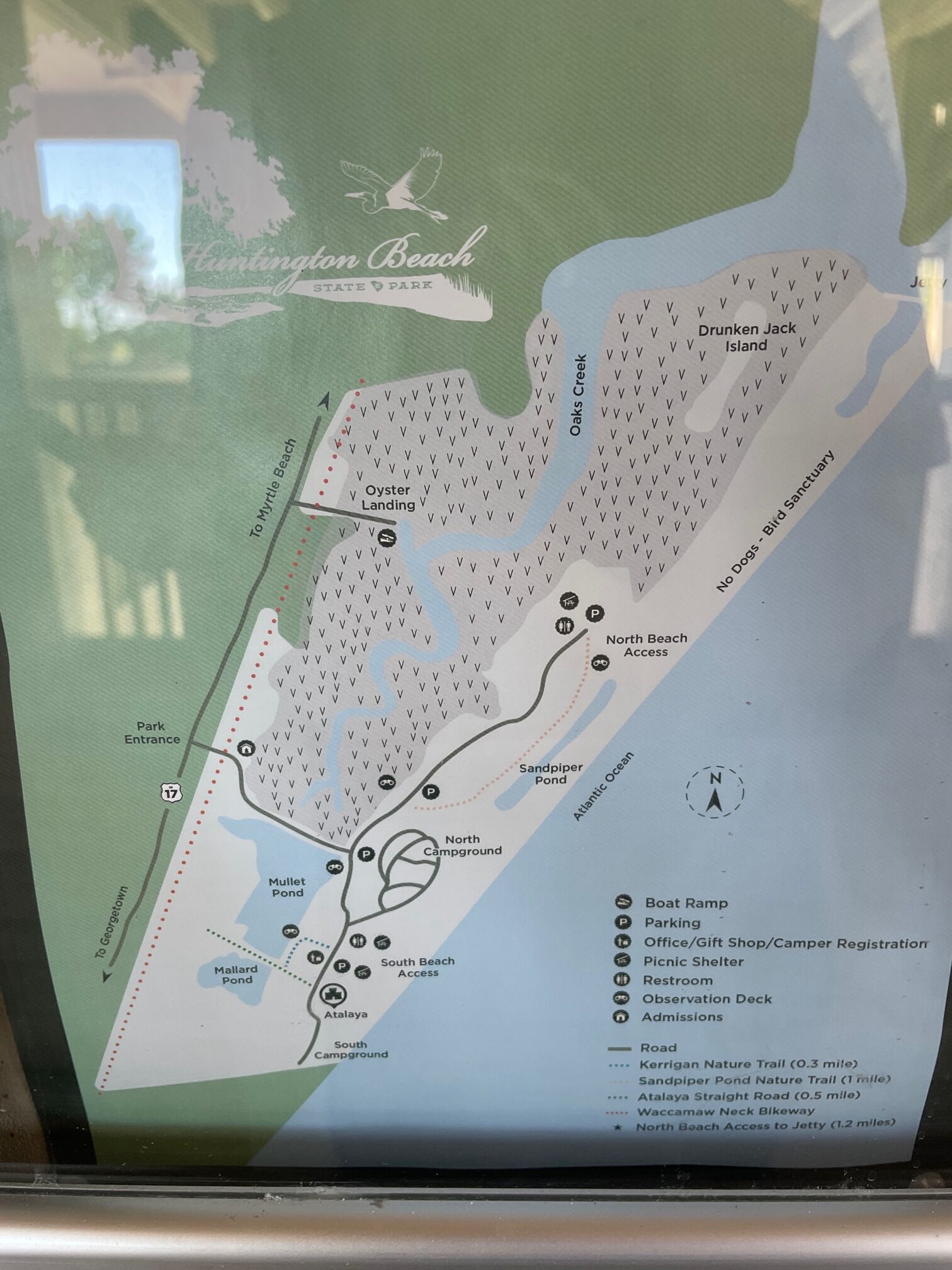 Huntington Beach State Park map