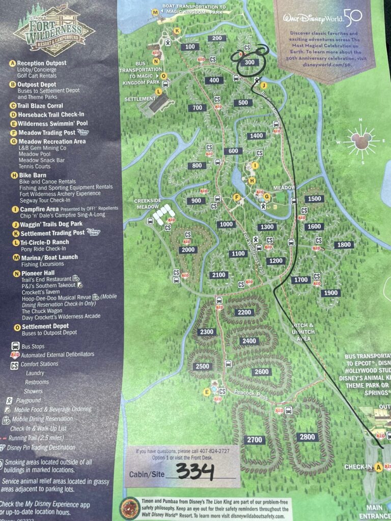 Fort Wilderness Resort and Campground map