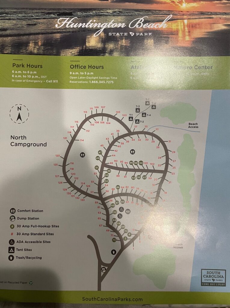 Huntington Beach State Park campground map