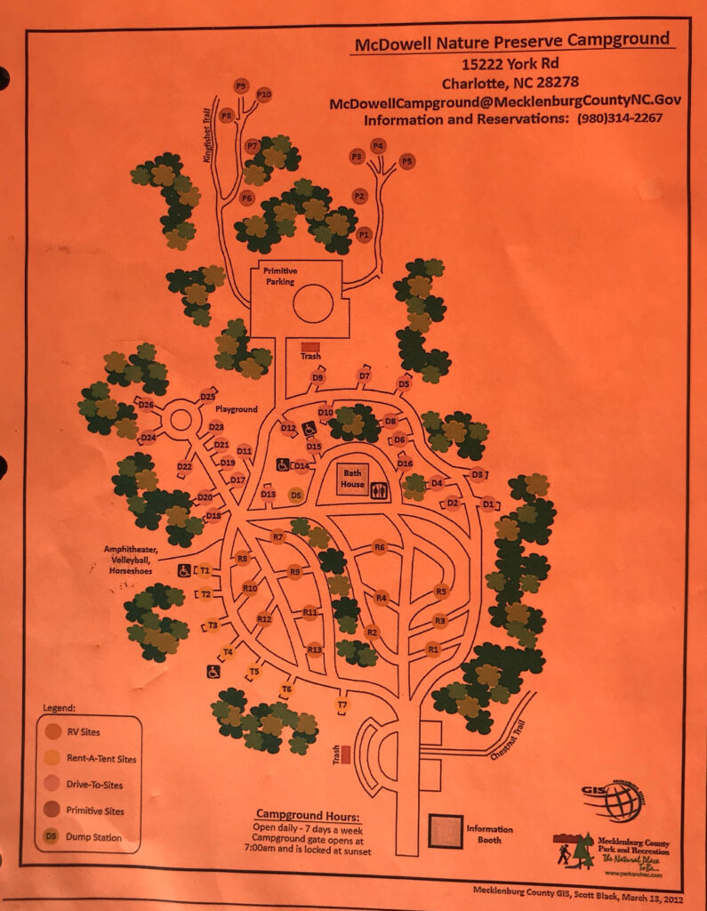 McDowell Nature Preserve Campground map 