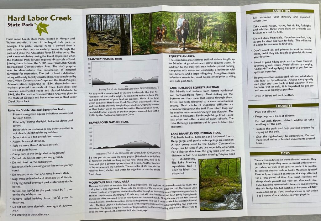 Hard Labor Creek State Park trail info