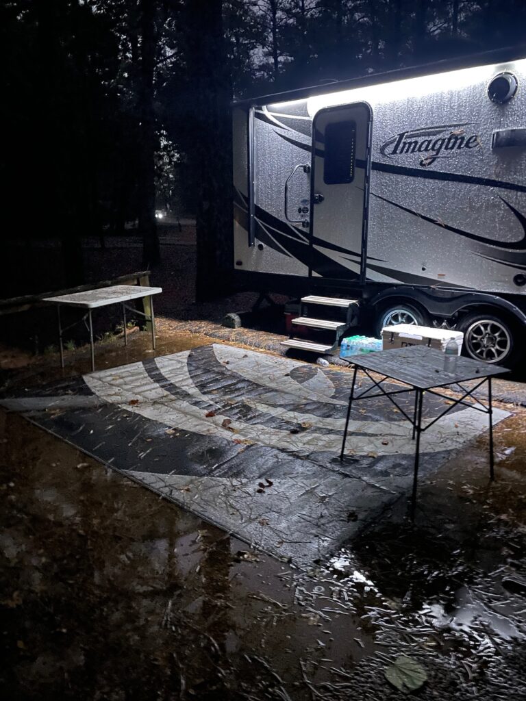 flooded campsite 