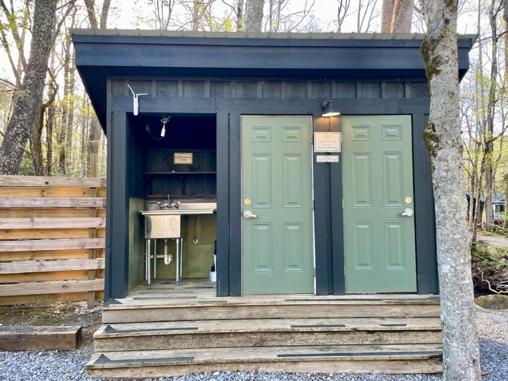 Roamstead Smoky Mountains Campground yurt bathroom