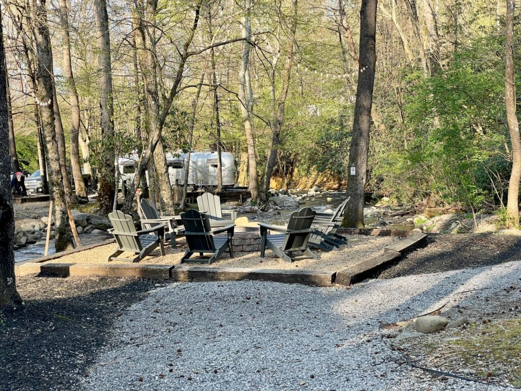 Roamstead Smoky Mountains Campground community fire pit
