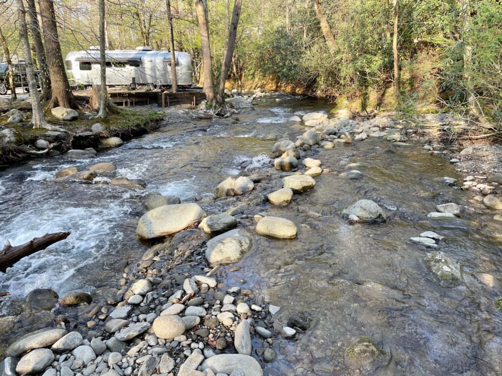 Roamstead Smoky Mountains Campground creek